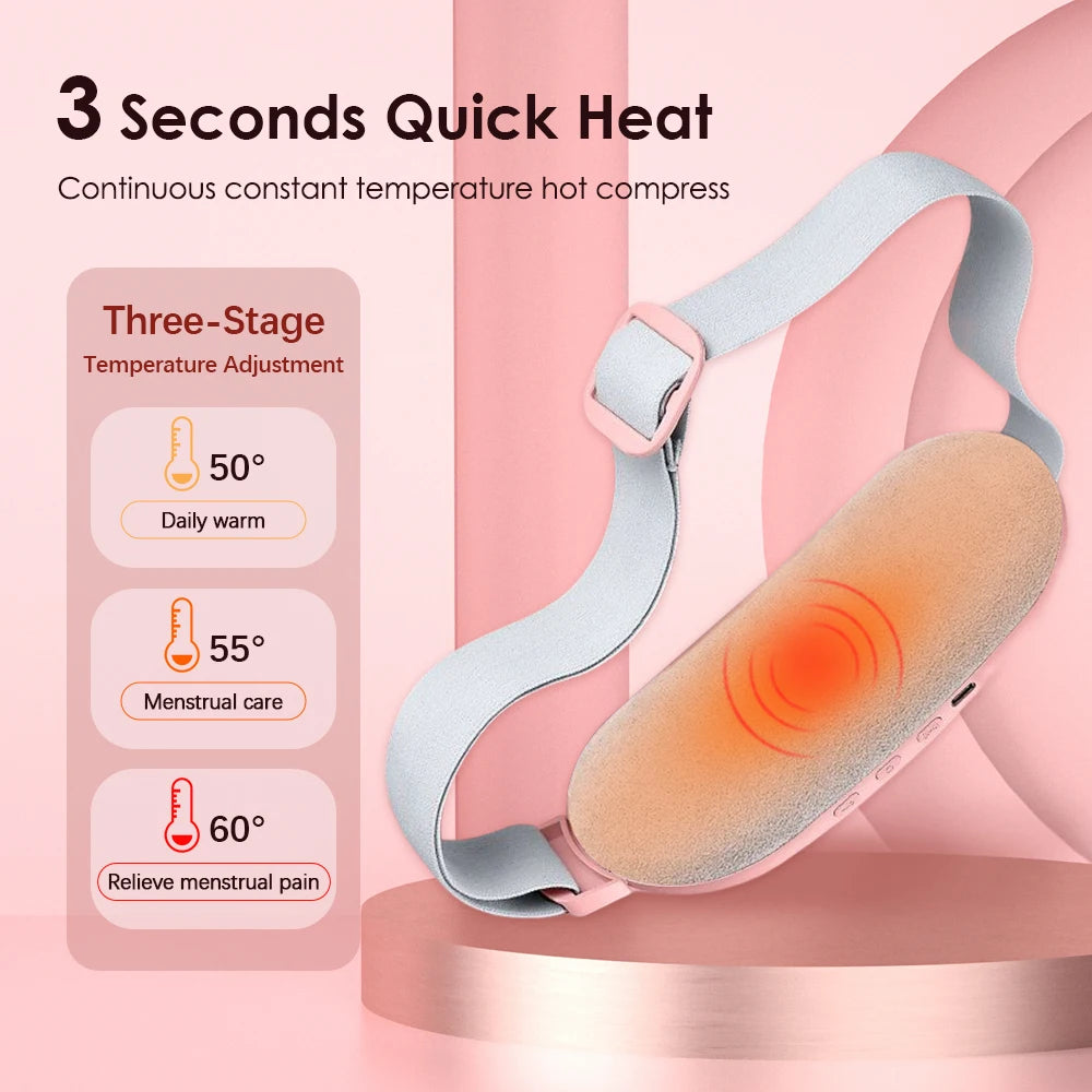NEW Electric Heating Pad Menstrual Cramp Massager Belt Women Period Care Hot Compress Device Vibration Abdominal Ulter Warmer Belt Women Personal Care Health Care Hygiene Supplies