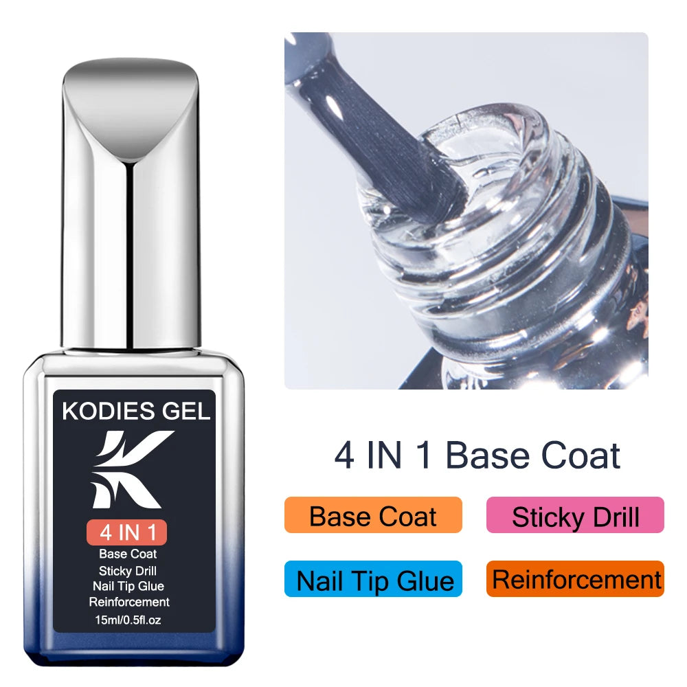 NEW Arrivals 4 in 1 Diamond Mix Korean Keratin GEL Super Shine Top Coat No Wipe Gel Nail Polish 15ML Semi Permanent UV High Glossy Gel Finish Sealer Manicure Topcoat Ladies Girls Cosmetic Accessories