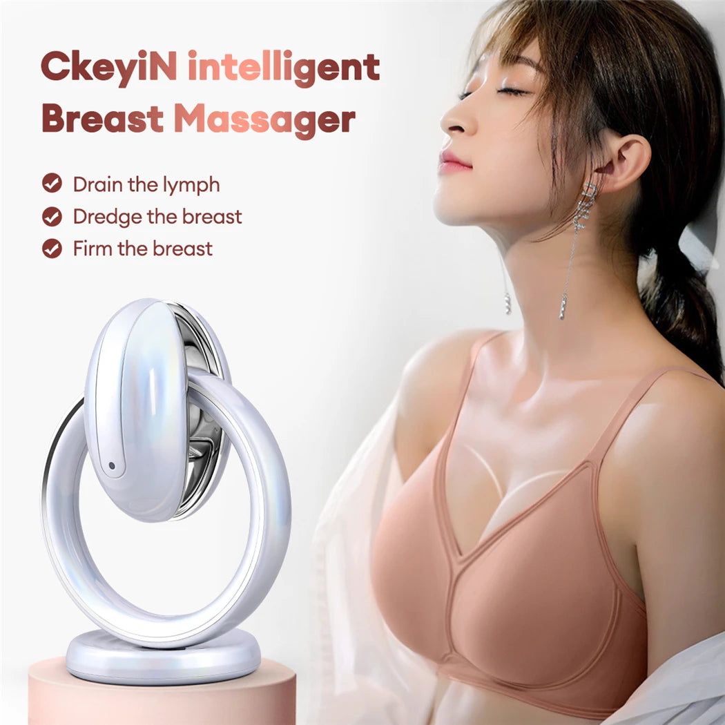 CkeyiN Electric Breast Massager EMS Pulse Bust Lift Enhancer Wireless Sonic Vibration Breast Enlargement Bra Anti-Chest Sagging