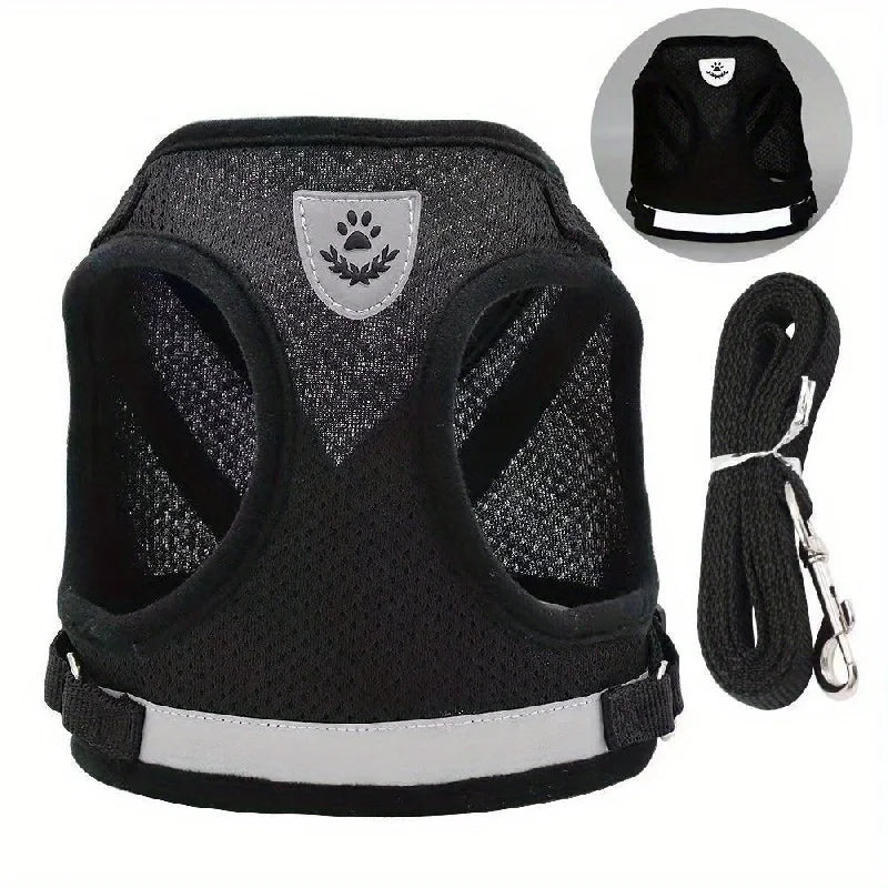 NEW Arrivals Breathable Cat Harness And Leash Escape Proof Pet Clothes Kitten Puppy Dogs Vest Adjustable Easy Control Reflective Cat Harness Pets Safety Accessories