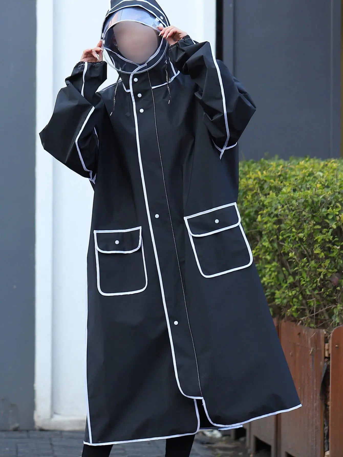 Long raincoat full body rainstorm proof electric bicycle single female male fashion student battery bike adult poncho