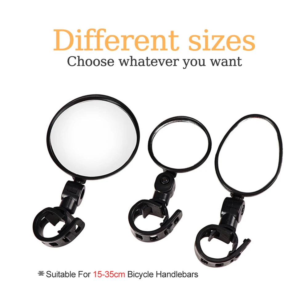 NEW Arrivals 2PCS Elliptical Bicycle Rearview Mirror 360 Degree Adjustable Rotatable Universal Cycling Handlebar Rear View Mirrors for MTB Road Bike