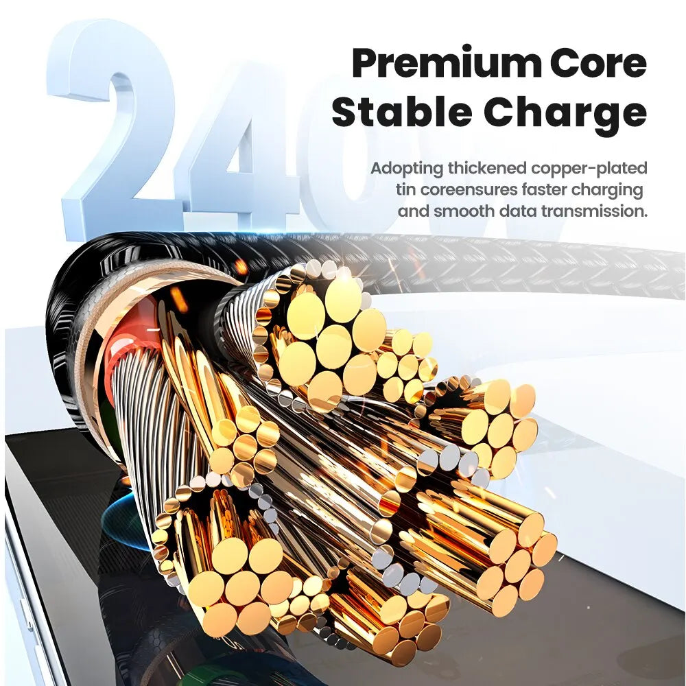 Toocki 240W USB C To Type C Cable PD3.1 48V 5A Super Fast Charging Cable Type C For iPhone 15 Xiaomi Samsung S23 Huawei Macbook