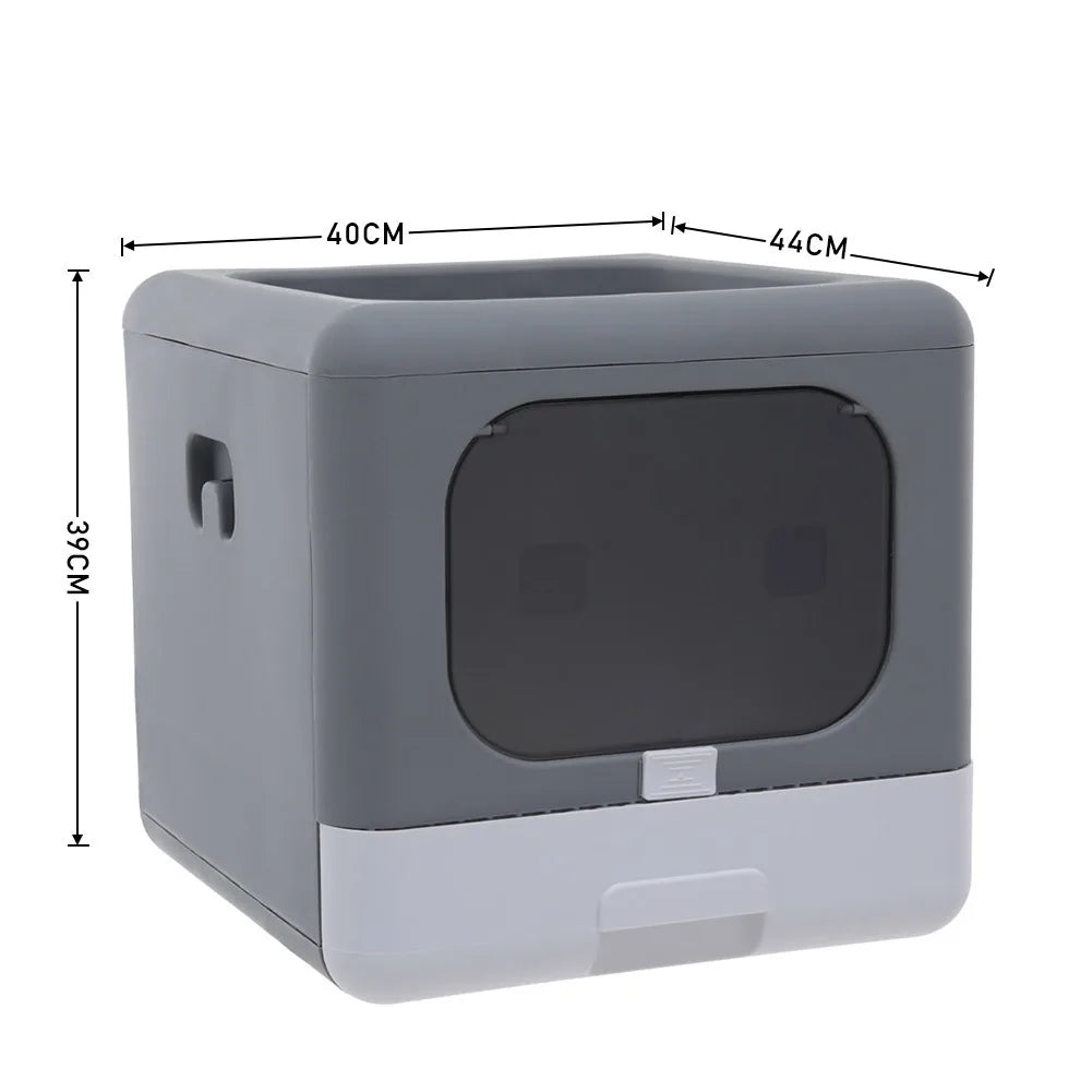 NEW Arrivals Full Enclosed Cat Toilet Litter Box in Grey Color Pets Cleaning Accessories