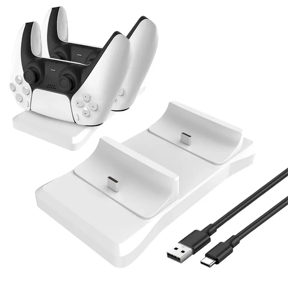 NEW Arrivals Dual Controller Charging Stand for Play Station 5 Controller Charger Dock Station PS5 with Fast Charging AC Adapter 5V 1.2A Video Games Computer Accessories Electronic Supplies