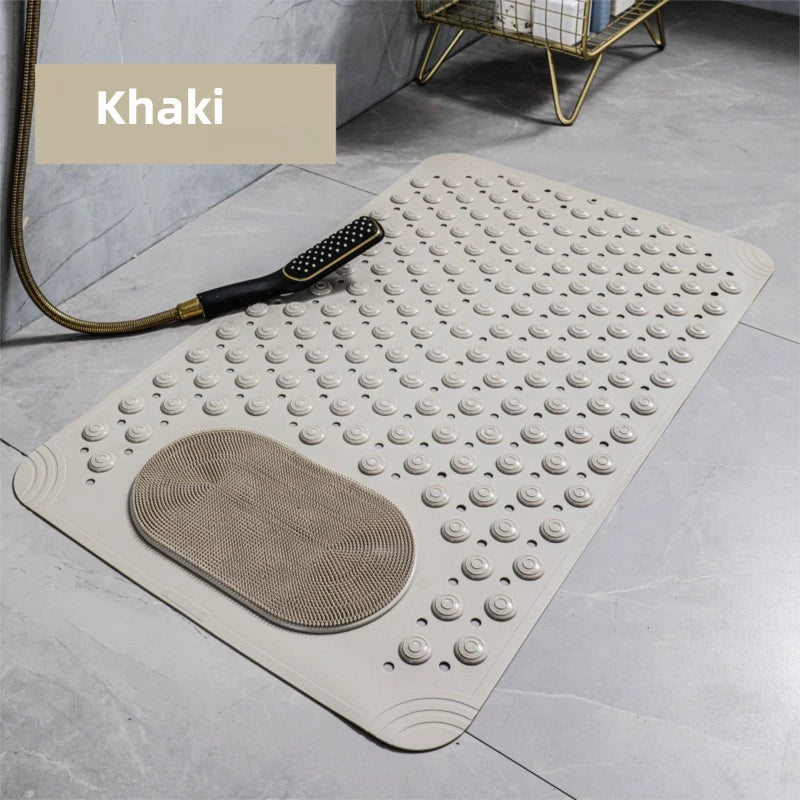 NEW Arrivals 5 Colors 60x90CM Bathroom Non-Slip Mat Solid Color Massage Mat Home Anti-Slip Suction Cup Carpet Waterproof Dirt-Resistant Toilet Hotel Floor Mat