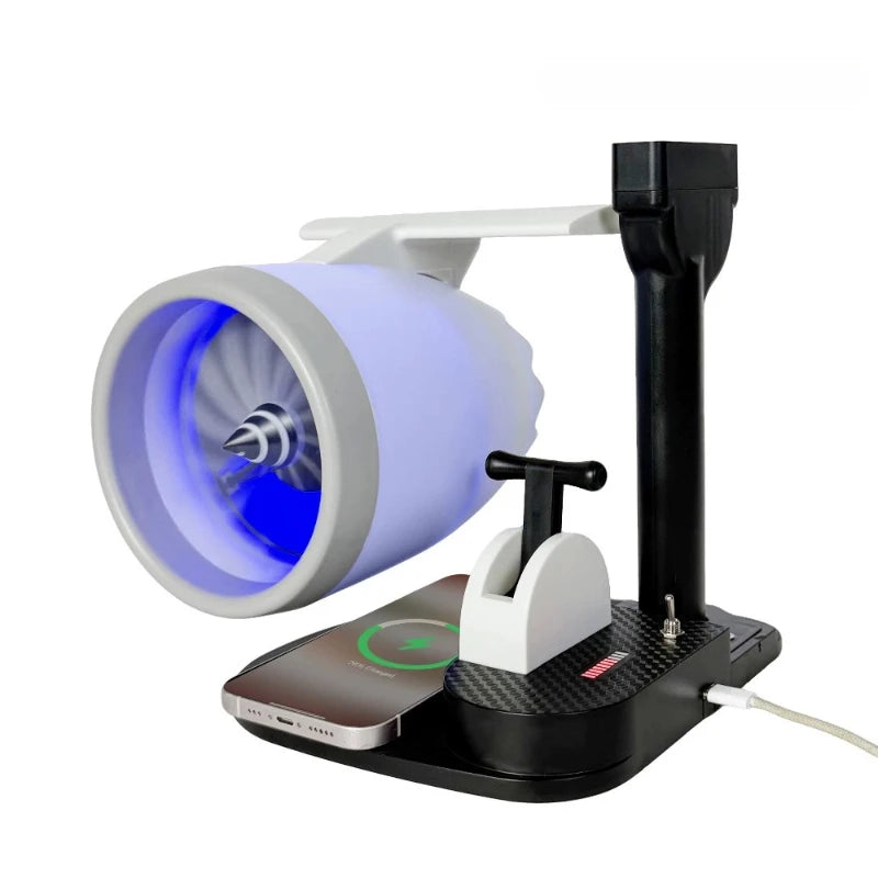 NEW LED Light Night Vision NK-1 Wireless Fast Charging Spray Fan Engine PLA Humidification Spray Turbofan Model Desktop Ornaments Toy