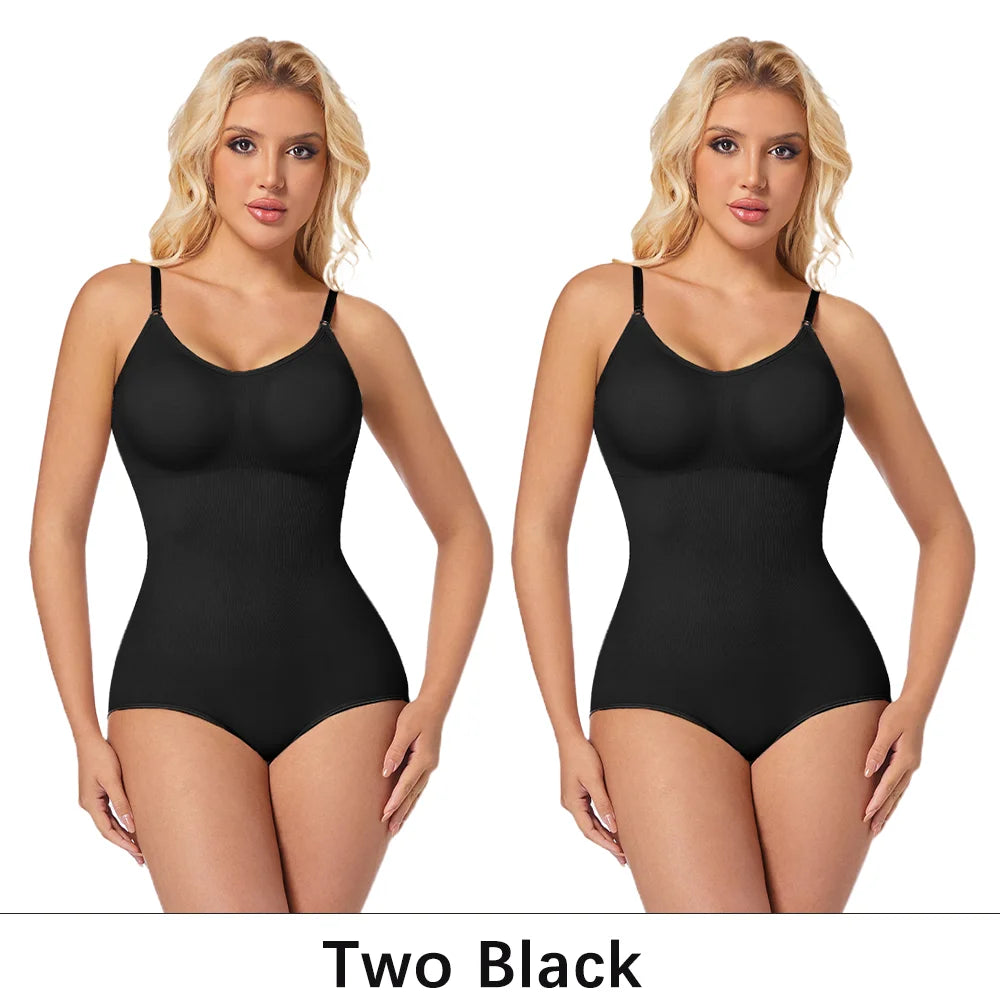 NEW Arrivals 2PCS Set S-2XL Slimming Shapewear Removable Bra Pads Bodysuit Body Shaper Women Seamless Tummy Control Slimming Sheath Flat Belly for Underwear