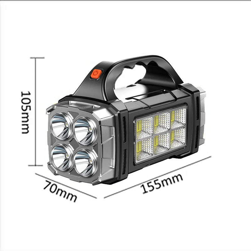 NEW Arrivals 5000mAh Solar LED Flashlight COB Camping Lantern Work Light USB Charging Torch Light Waterproof Portable Searchlight Power Bank