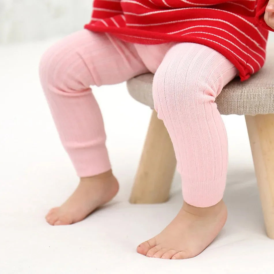 NEW Arrivals 0-5 Years Girls Pantyhose Baby Footless Cotton Leggings Infant Autumn Trousers Toddler Knitted Ribbed Tights Solid Stretch Bottoms
