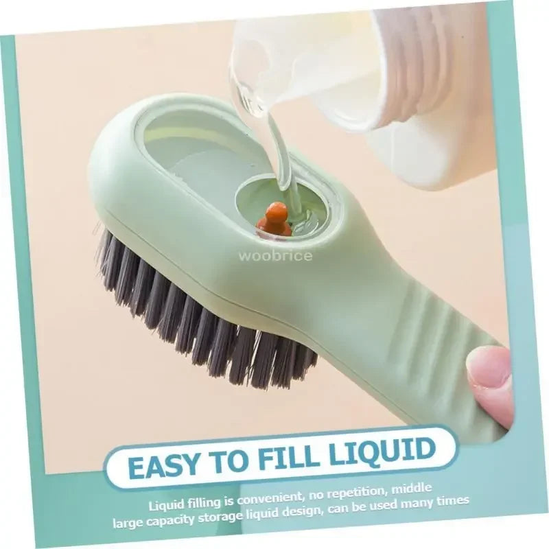 NEW Arrivals 4PCS Set Green/White Fashion Multifunction Shoes Sport Sneakers Boots Brush Soft Bristled Liquid Filled Up Wash Shoe Cleaning House Accessories Clean Kitchen Tools