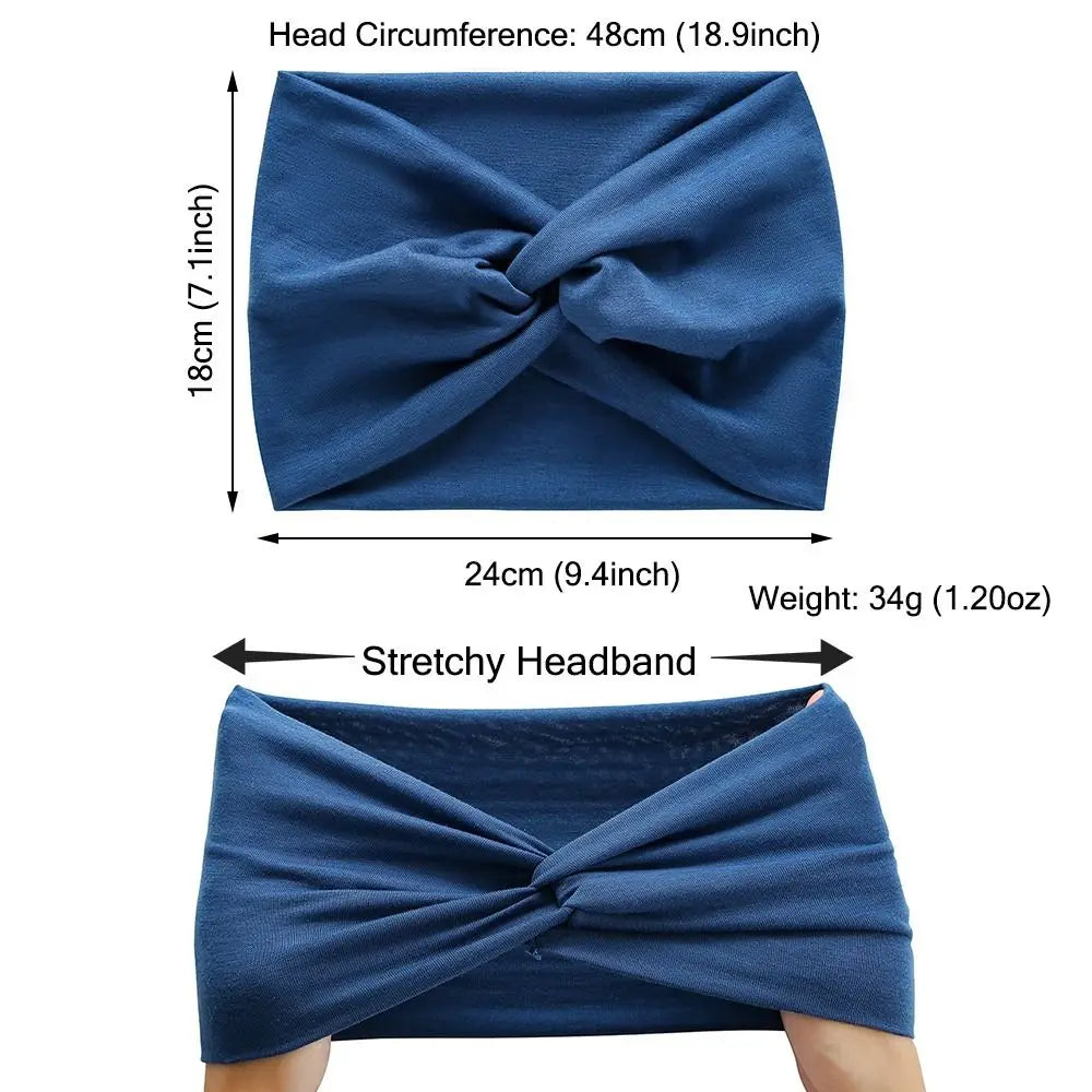 NEW Arrivals 29 Colors/Patterns Sports Bohemian Wide Cotton Stretch Headbands Women Headwrap Yoga Hair Bands Headwear Bandana Twisted Wide Headbands Hair Accessories