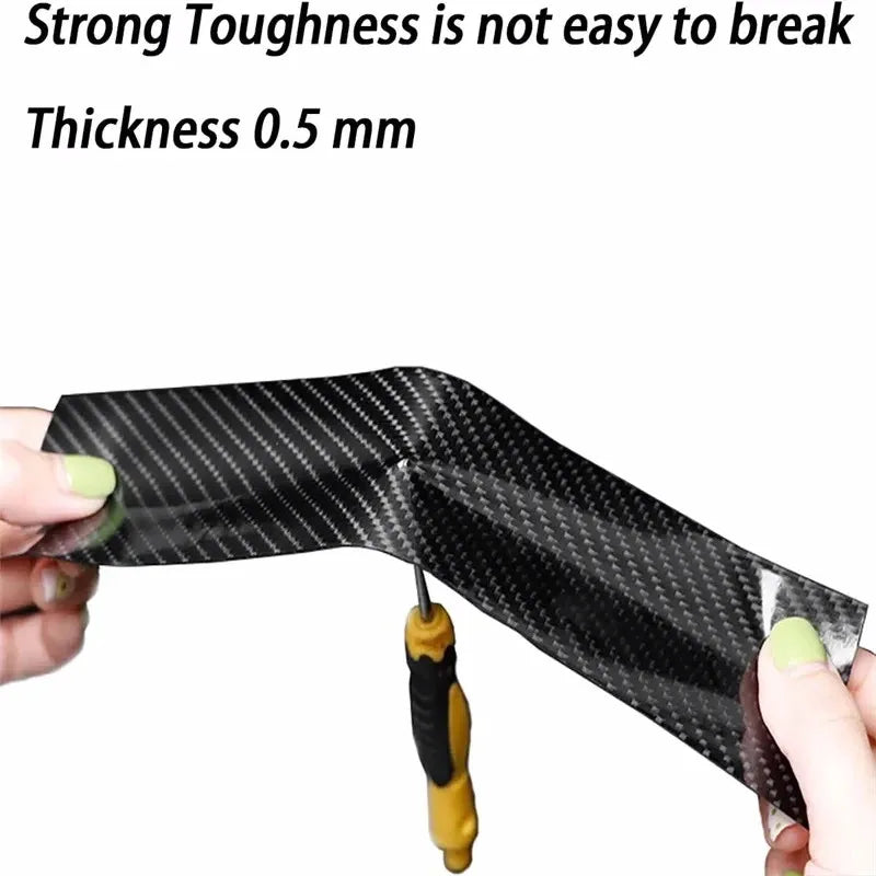 NEW Arrivals 10CMx3M 3D Nano Carbon Fiber Car Bumper Door Guard Protection Film 3M Car Door Sill Protector Sticker Black Waterproof Anti Scratch Tape Car Accessories