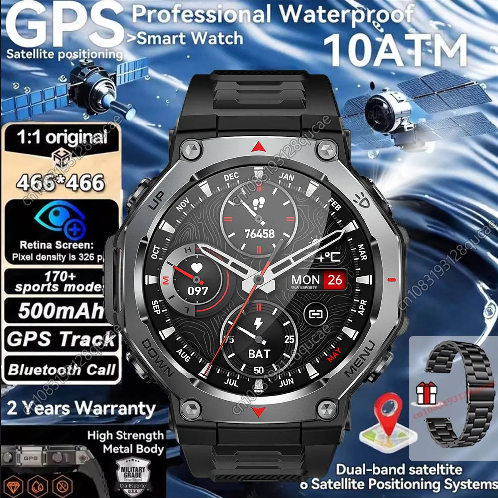 NEW Arrivals GPS Smart Watch 15 Languages 5 ATM Waterproof Built-In Dual-Band GNSS GPS Military Swimming Sport Smartwatch Men New For T-Rex 3 Ultra Kt85 Watch Sports Supplies
