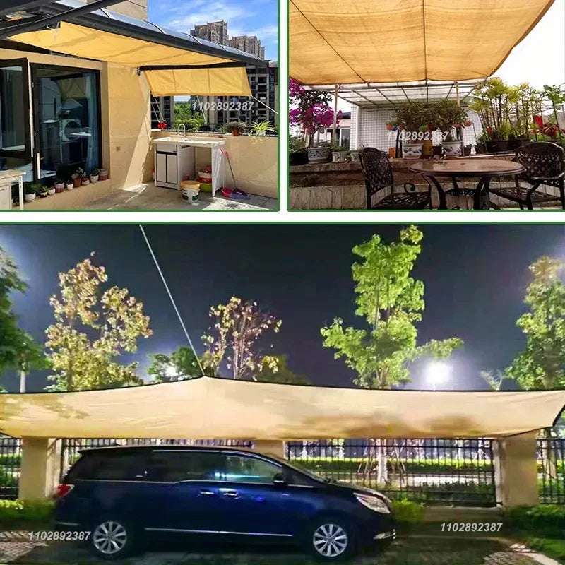 NEW Arrivals 4 Colors 90% Shading HDPE Beige Sunshade Net Garden Plant Shed Shading Sail UV Protection Outdoor Camping Beach Pergola Sun Cover Swimming Pool Awning