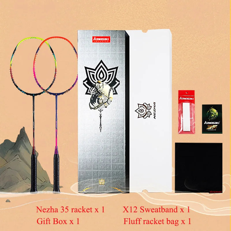 Kawasaki 5U Badminton Racket Professional Super Light Offensive Type High Graphite Badminton Racquet For Training NeZha 35