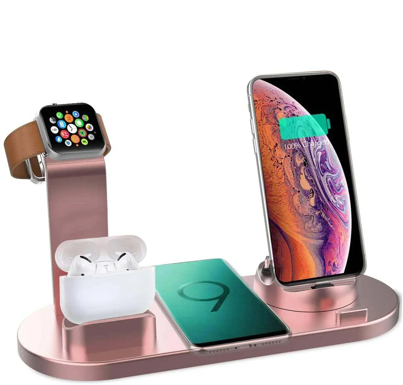 NEW Arrivals 7 In 1 Wireless Charger Stand Pad For iPhone 15 14 13 12 11 X Apple Watch Air Pods Desk Phone Chargers Fast Charging Dock Station Electronic Supplies