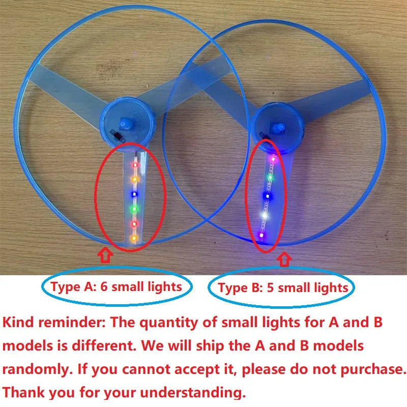 NEW Luminous Flying Disc Propeller Toys for Children Adults LED Lighting Pull String Flying UFO Toy Spinning Top Outdoor Game Sports Toy Gift