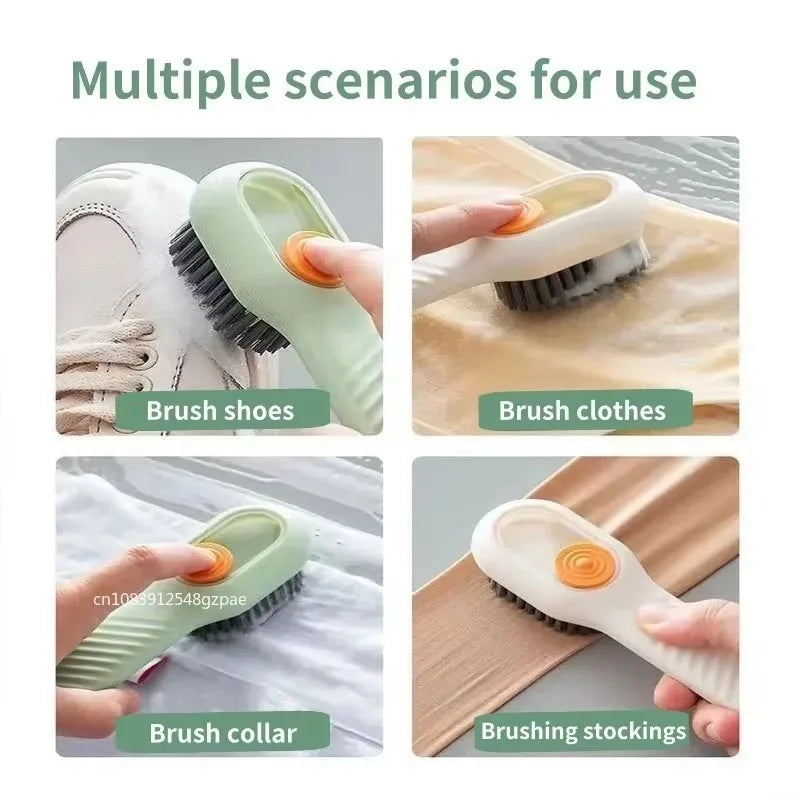 NEW Arrivals 3PCS Set Multi-Function Automatic Liquid Discharge Cleaning Brush–Shoe Brush & Clothes Cleaner, Perfect Household Cleaning Tool