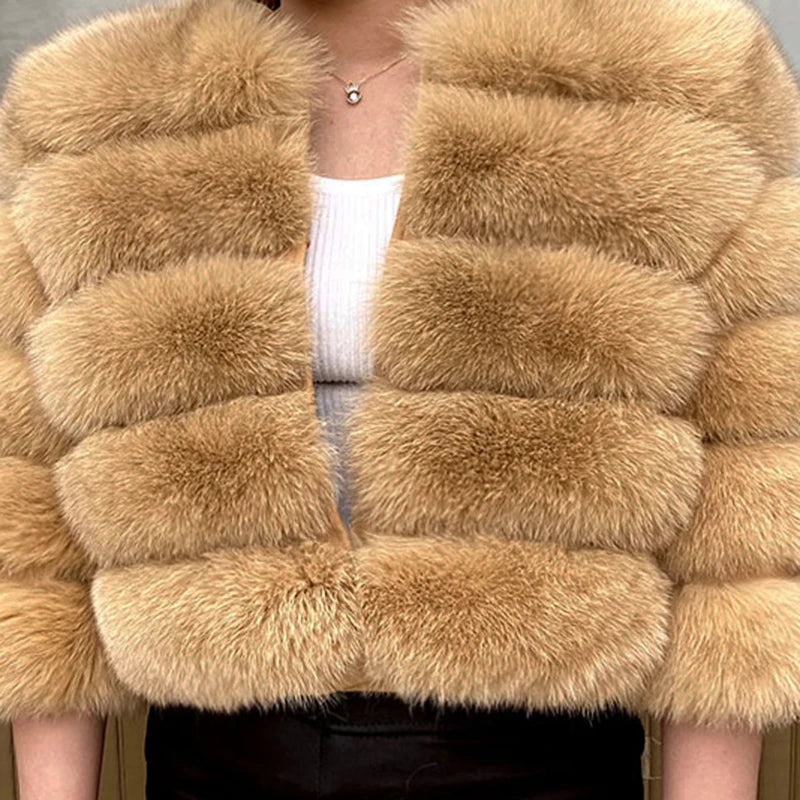 NEW Luxurious Women Ladies Real Fox Fur Shawl Vest Jacket Fluffy Fur Cape Natural Fur Poncho Fur Lady Scarf Wrap Coat Shawl Evening Wedding Party Winter Clothes Supplies Female Fashion Clothing Accessories Products