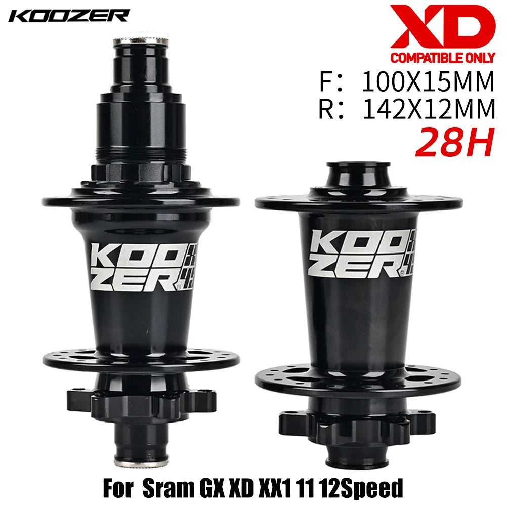 Bicycle Hubs Set KOOZER XM490 PRO 28/32/36 Holes QR THRU TA Steel Shaft 4 Bearing 6 Pawl K7 HG XD MS 8 9 10 11 12 Speed SX NX 12S Bicycle Parts Spares Accessories Sports Supplies