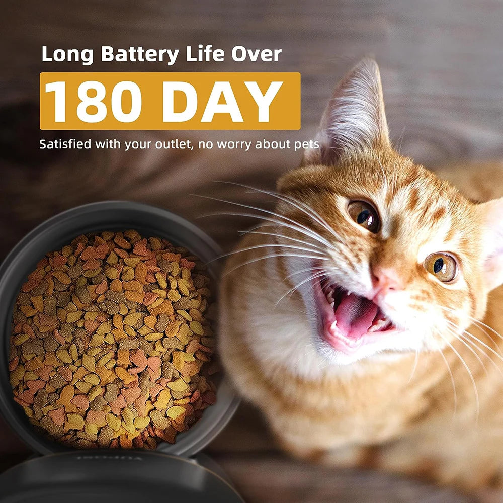NEW Arrivals 5G Video Feeder 2L Button WI-FI Camera Automatic Cat Feeder Pet Smart Cat Food Dispenser Timer Stainless Steel Bowl Auto Feeder For Cats Dog Bowl Pets Supplies