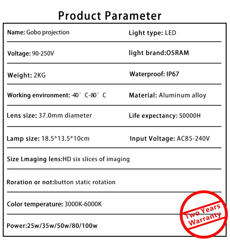 NEW Led Logo Projection Custom Advertising Image Sign Caution Rotary Led Light Gobo Projector Supplies For Outdoor Bars Restaurants Hotel Night Clubs Advertisements Electronics Products