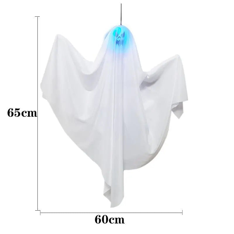 10PCS Halloween Scary LED Lights Glowing Hanging Ghost Venue Setting Horror Door Hanging Haunted House Props Halloween Props Decoration