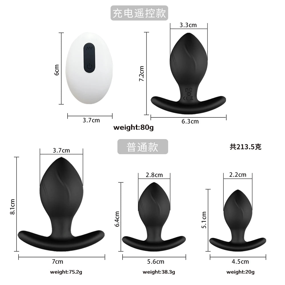 Wireless Remote Control Vibration Masturbation Silicone Anal Plug Masturbator Vibrator Dildo Female Sex Toy Male Adult Products