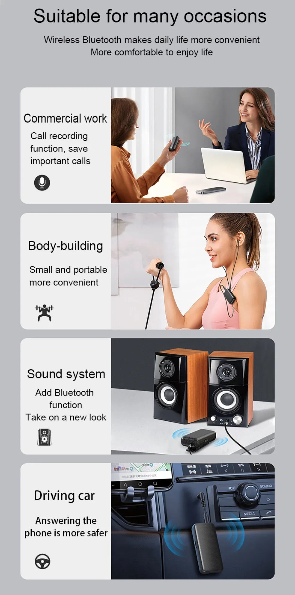 NEW Bluetooth 5.3 Adapter Dongle 3.5mm AUX Jack Bluetooth Car Cycling Bikes Adapter for Wired Headphones TV Car Speaker MP3 Player Audio Receiver