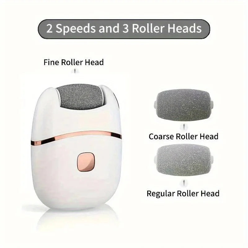 NEW 3 Heads Set Rechargeable Electric Foot Grinder for Thick Faux Leather USB Personal Care Tool with Interchangeable Heads Grooming Tool