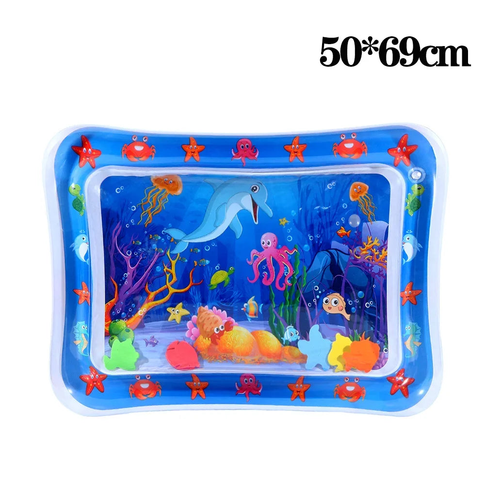 NEW Arrivals 10PCS Set 3 Styles 100CM Water Sensory Play Mat Thickened Inflatable Water Mat For Cat And Dog Pet Playmat With Fish Sea Ocean Theme Sensory Water Toys Pets Supplies