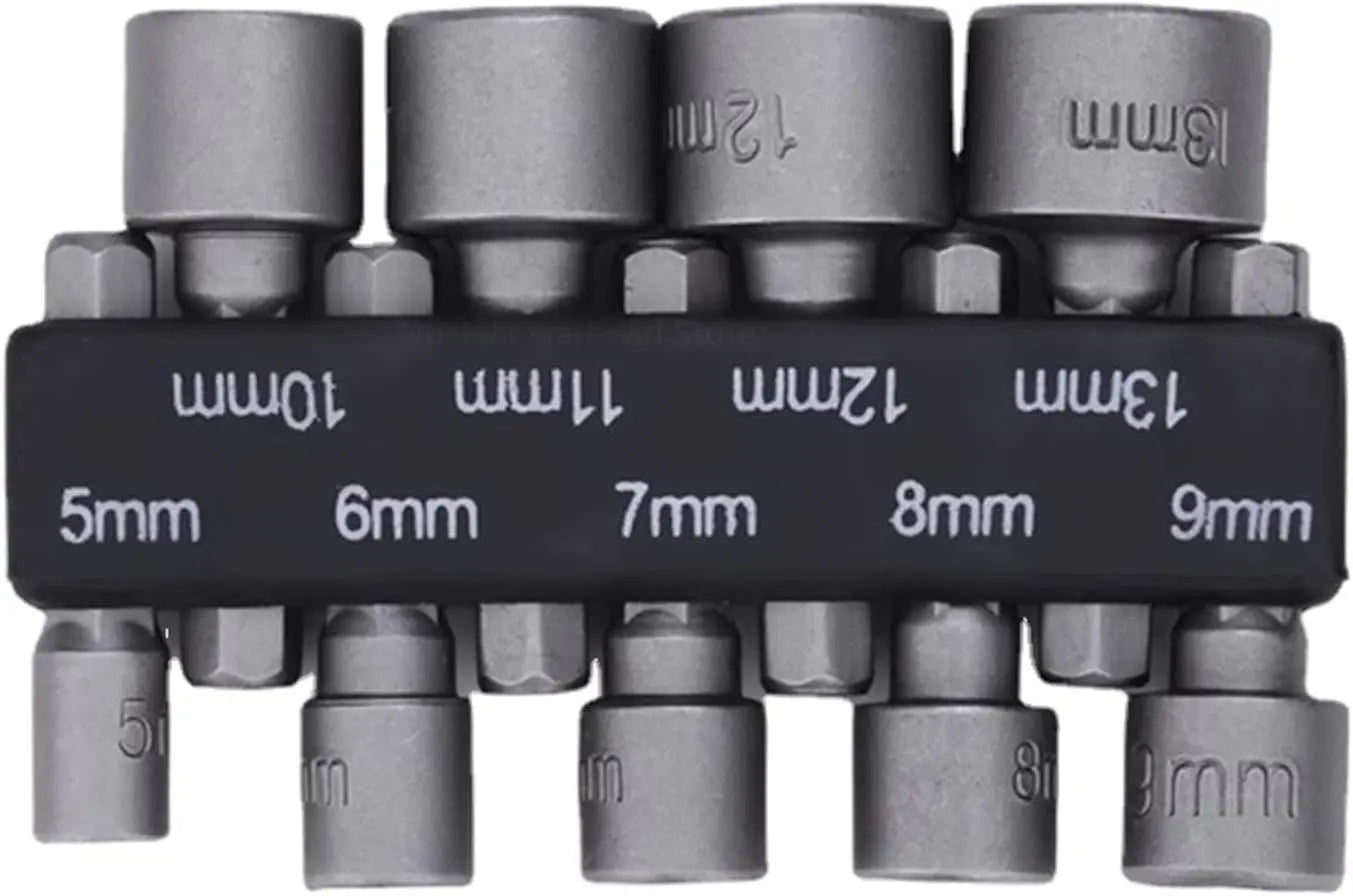 NEW Arrivals 9PCS/Set 5mm-13mm Hex Sockets Sleeve Nozzles Nut Driver Set Screwdriver Set Schroevendraaier Set Bits Sets Tools Socket Wrenches