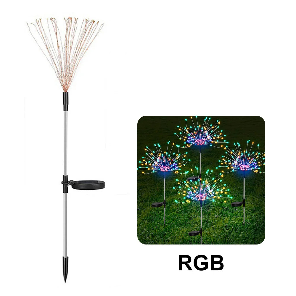 NEW Arrivals Solar Firework Light Grass Globe Dandelion 90/150/200 LED Fireworks Lamp For Garden Lawn Landscape Holiday Christmas Lights Home Garden Decoration Supplies
