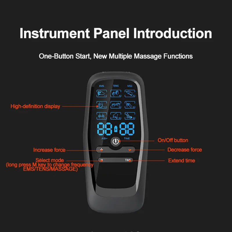 EMS Muscle Electrostimulator Tens Unit Low Frequency Pulse Body Relaxing Massage Digital Meridian Physiotherapy Pain Relief