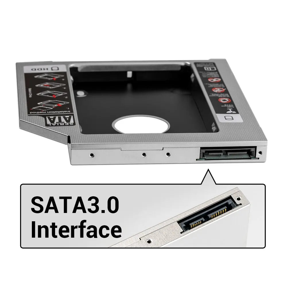 UnionSine 9.0 9.5 12.7mm HDD Caddy SATA 3.0 for 2.5'' SSD Case Hard Disk Drive Adapter for Laptop CD DVD-ROM Optibay