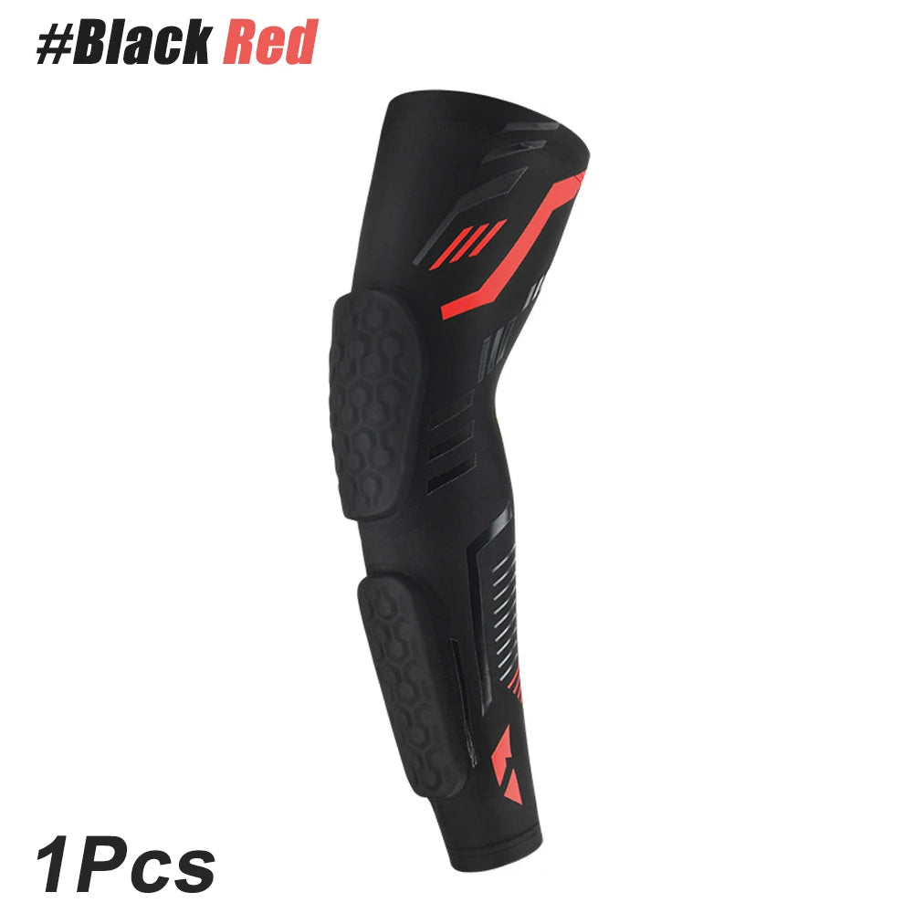 M-2XL Plus Size Professional Padded Arm Sleeves, Youth and Adult Elbow Forearm Crashproof Pads for Cycling Football Basketball Volleyball Soccer Women Men Sports Clothing Accessories