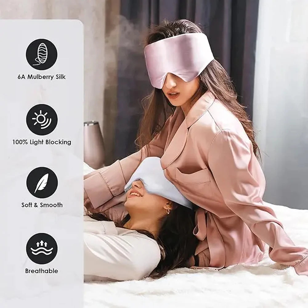 NEW Arrivals 8 Colors Soft 100% Silk Sleeping Mask Blocking Light Eye Cover Mask Outdoor Travel Hotels Airplane Sleep Mask Natural Mulberry Silk Smooth Eyepatch Mask