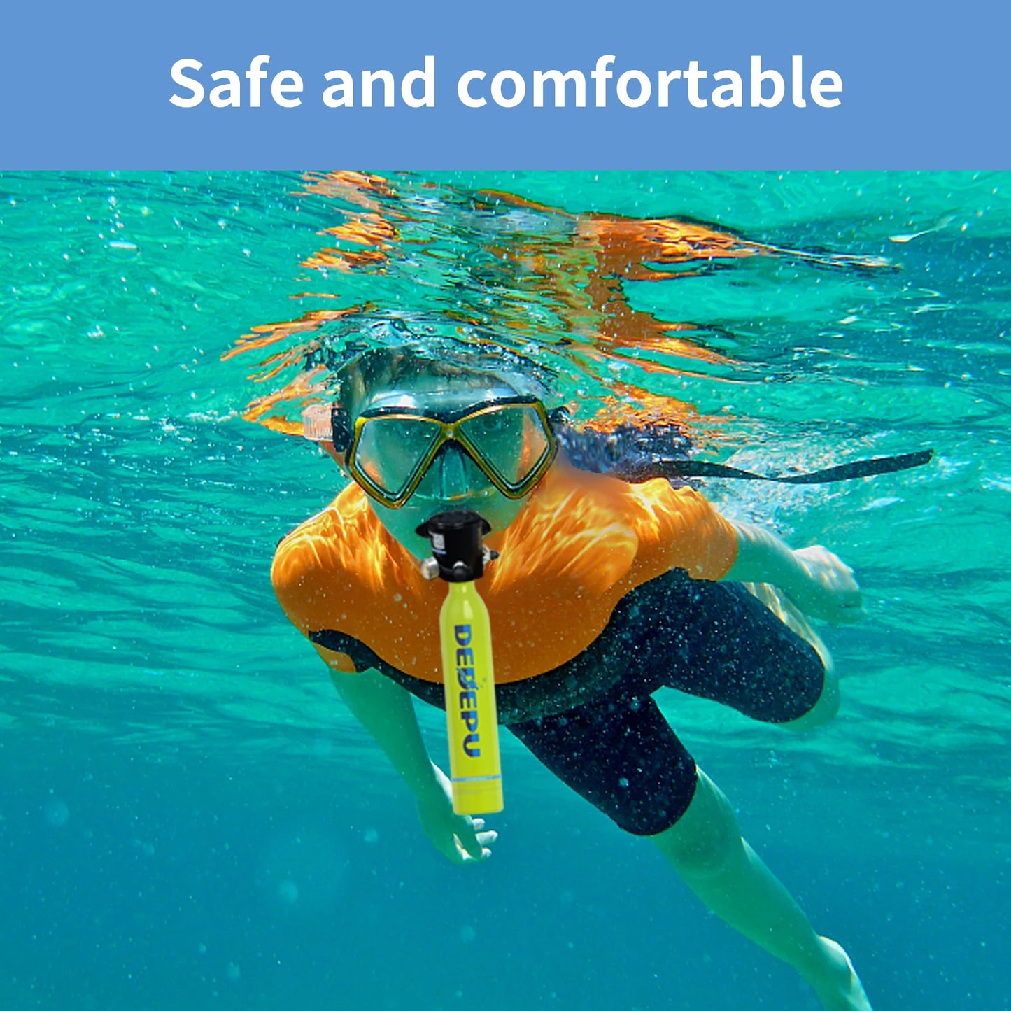 DEDEPU Scuba Diving Tank Mini Diving Cylinder Equipment Snorkeling Dive Bottle Oxygen With Hand Pump Dive Goggles Snorkeling