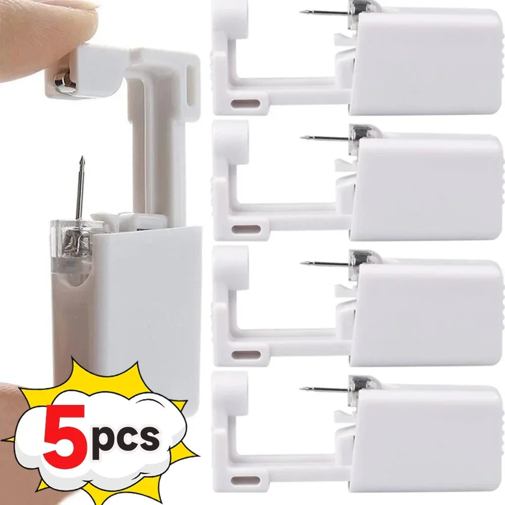 NEW 50/100PCS Set Safety Ear Piercing Gun Kit Women Men Disposable White Plastic Sterile Ear Piercing Device Fashion Simple Jewelry Piercing Tools