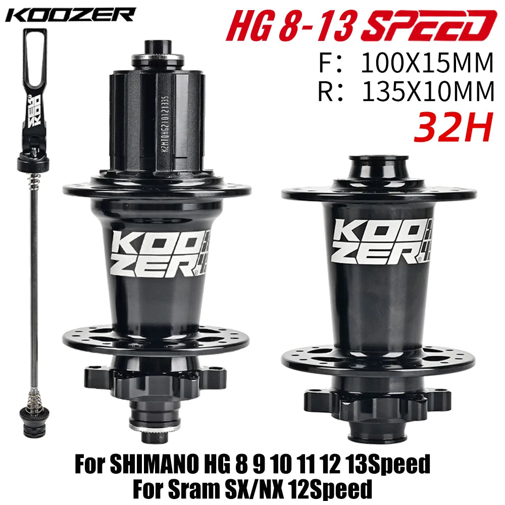 Bicycle Hubs Set KOOZER XM490 PRO 28/32/36 Holes QR THRU TA Steel Shaft 4 Bearing 6 Pawl K7 HG XD MS 8 9 10 11 12 Speed SX NX 12S Bicycle Parts Spares Accessories Sports Supplies