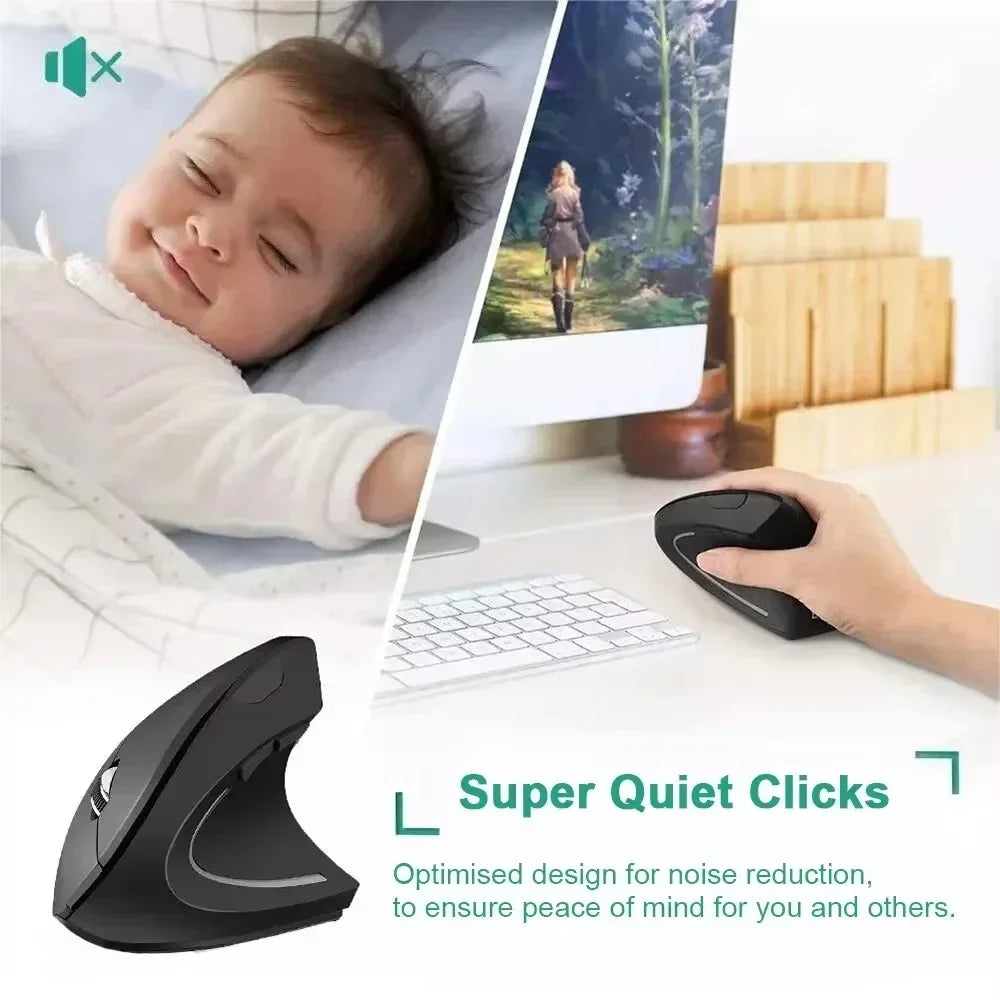 NEW Arrivals Vertical Mouse Ergonomic 2.4GHz Wireless Optical Mice 3 Adjustable DPI 800/1200/1600 6 Buttons for Laptop PC Computer Desktop
