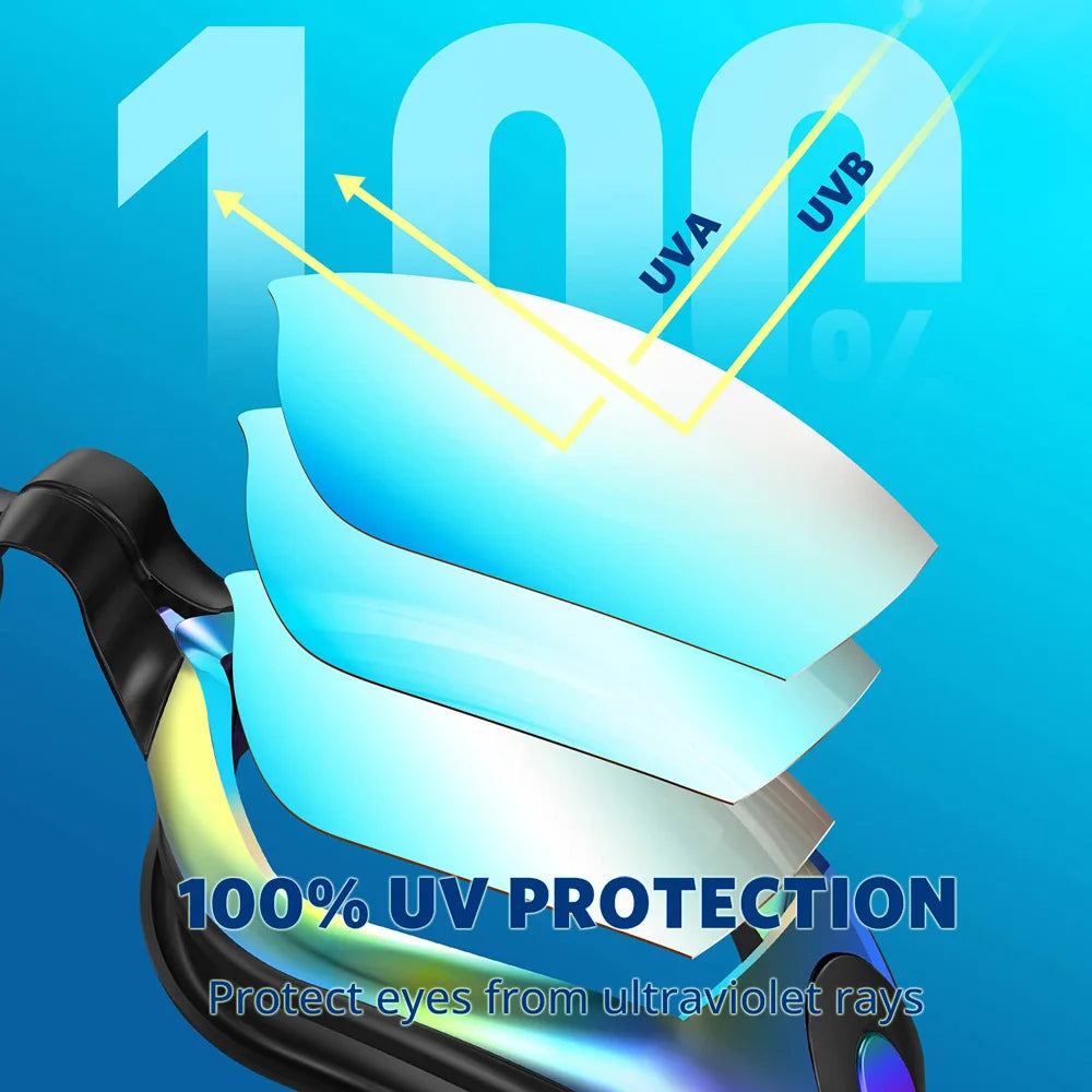 NEW Arrivals 10 Colors Swimming Goggles Professional Waterproof Swim Eyewear Glasses Anti-Fog 100% UV Protection No Leaking For Adult Men Women Youth Sports Supplies