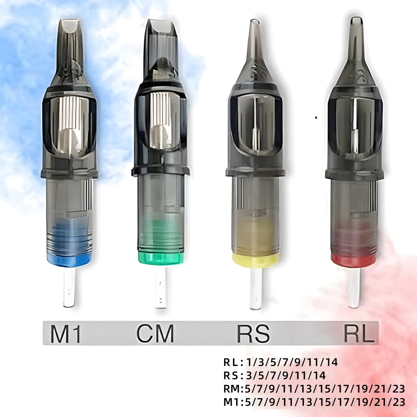 50PCS Mixed Professional RL RS RM M1 Tattoo Cartridge Needles with Membrane Safety Cartridges Disposable Tattoo Needle