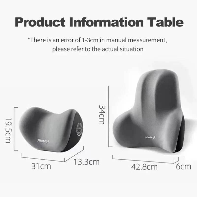 NEW Arrivals 2PCS Set 3 Colors Car Memory Foam Lumbar Support Cushion, Polyester Fabric, Anti-Slip, Washable, Ergonomic Design, Slow Rebound Memory Material