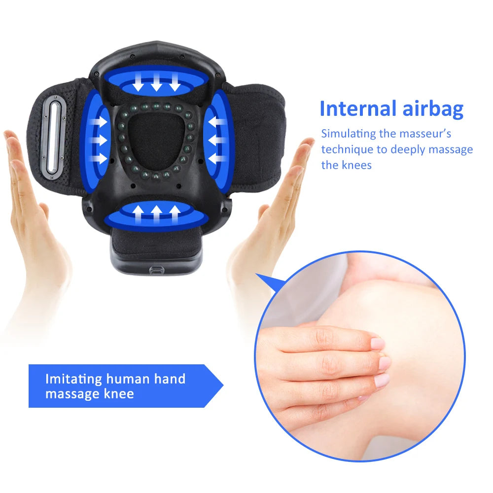 Electric Heating Air Pressure Knee Pad Vibration Massager Infrared Arthritis Pain Relief Pressotherapy Knee Temperature Massage