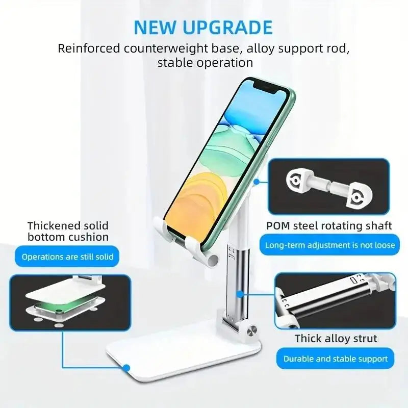 NEW Arrivals Black/White Color Desktop Mobile Phone Tablets Holder Stand For iPhone iPad Xiaomi Adjustable Desktops Tablet Holder Universal Table Mobile Phone Stand