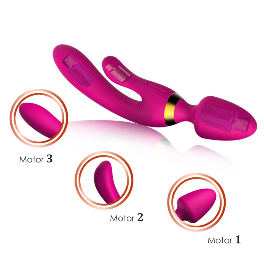 10 Speeds Powerful Vibrator Female Magic Wand Massager G Spot Clitoris Stimulator Dual motor Vibrator Sex Toys for Women Adult