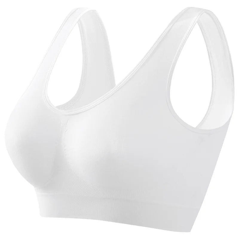 NEW Arrivals S-5XL Plus Size Women Sports Bra Large Size No Steel Ring Seamless Underwear Removable Chest Pad Running Sport Yoga Vest Bras
