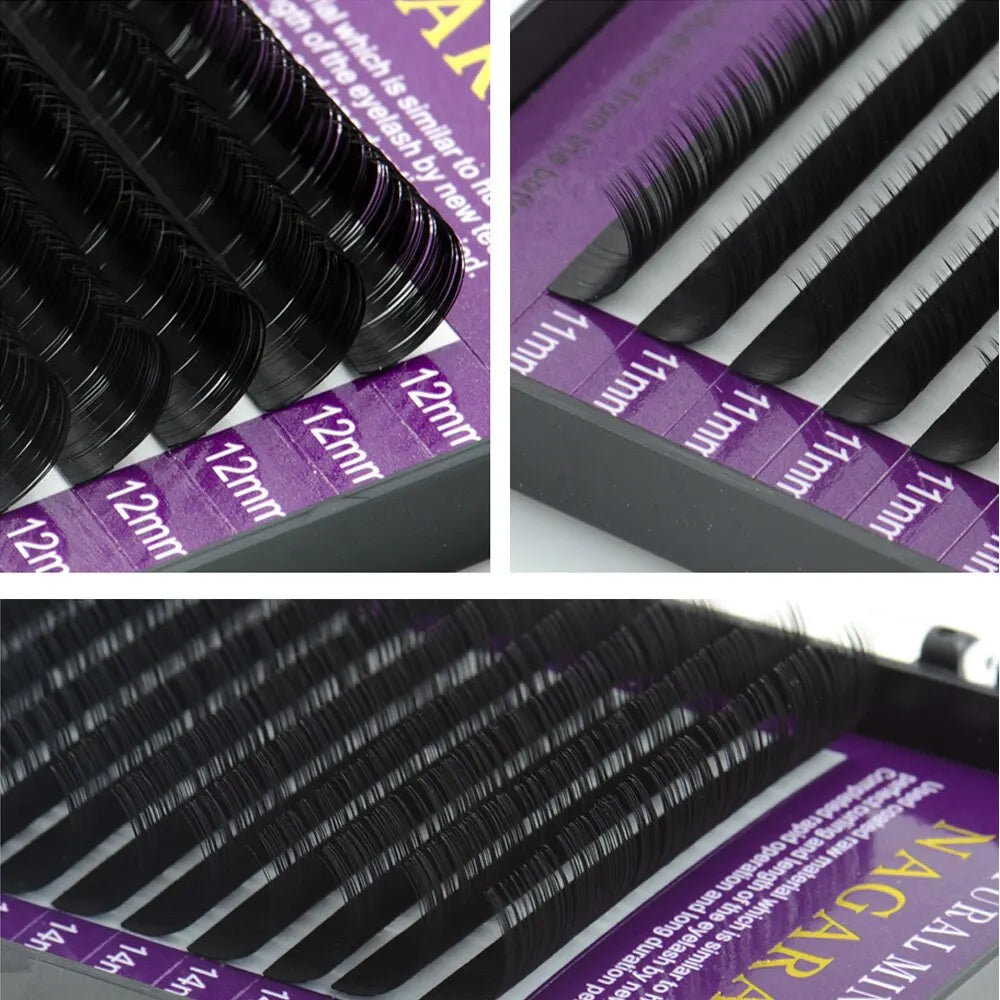 NAGARAKU Individual Lashes Premium Classic Eyelash Extension Black Matte Natural Soft